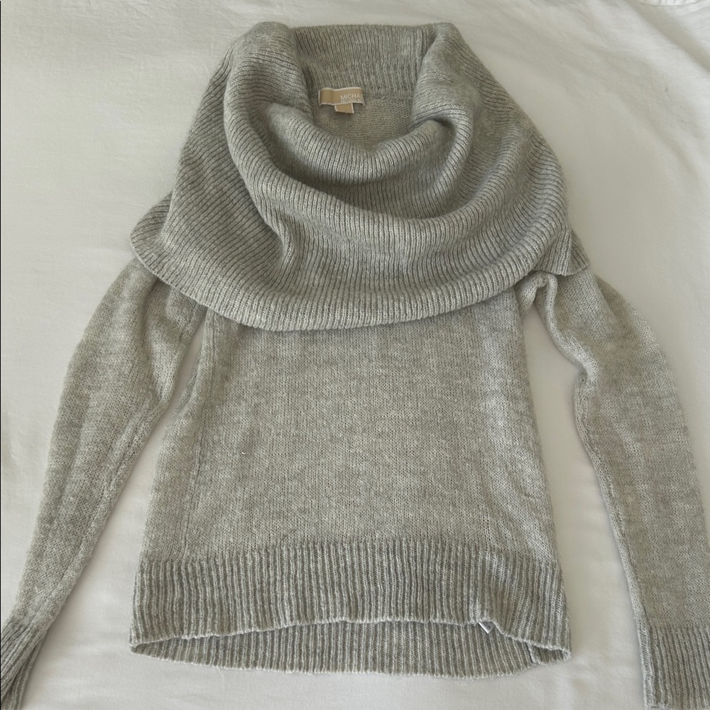 Michael Kors Light Gray Cowl Neck Sweater L Lux+